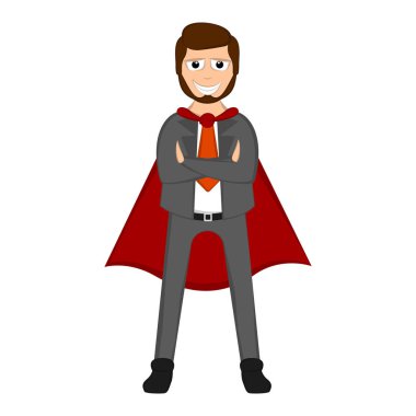 Bir kahraman kostümü ile izole süper baba