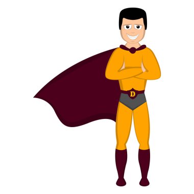 Bir kahraman kostümü ile izole süper baba