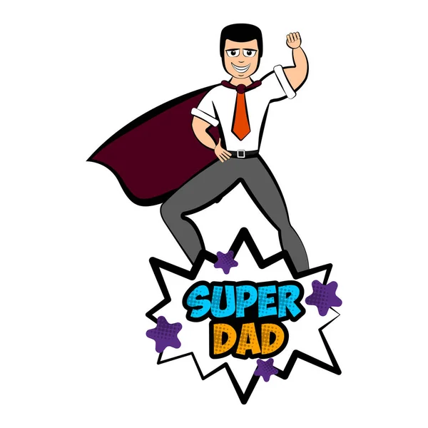 Isolated super dad with a hero costume — Stock Vector