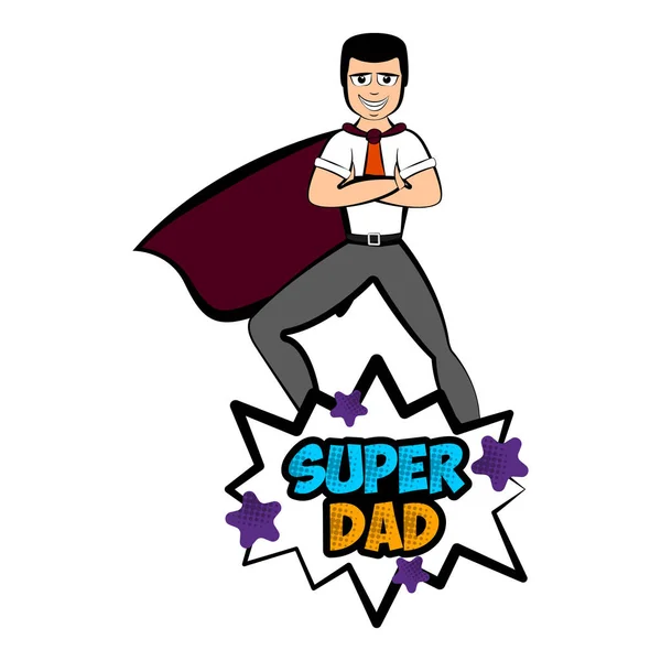 Isolado super pai com um traje de herói —  Vetores de Stock