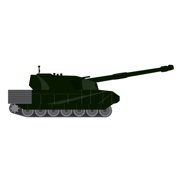 Seitenansicht eines militärischen Kampfpanzers — Stockvektor