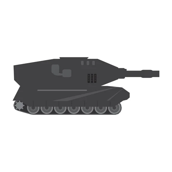 Вид збоку військового танка — стоковий вектор