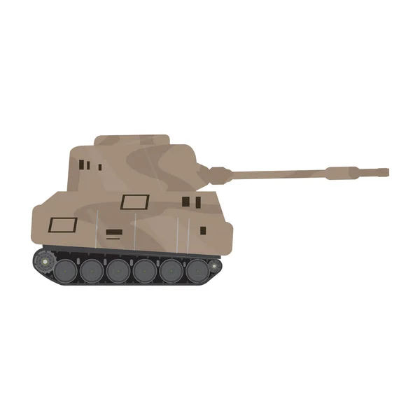 Боковой вид военного танка — стоковый вектор