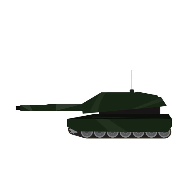 Боковой вид военного танка — стоковый вектор
