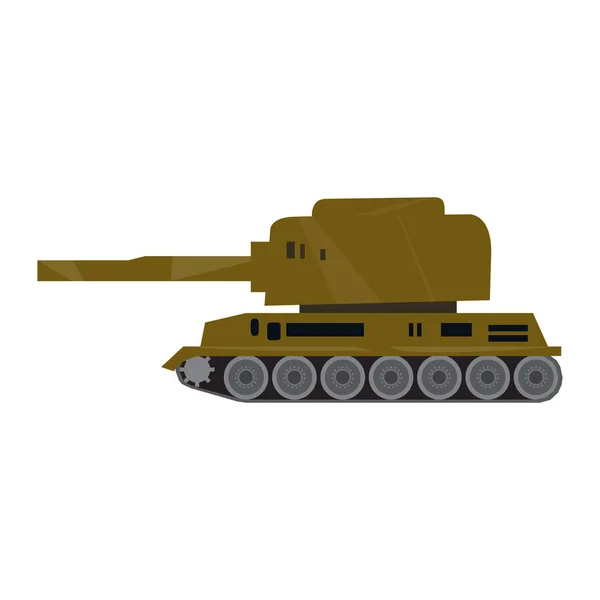 Side view of a military war tank — Stock Vector