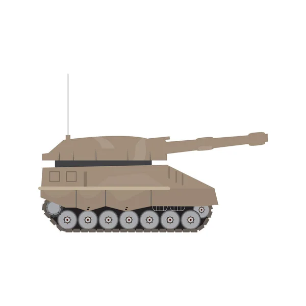 Вид збоку військового танка — стоковий вектор