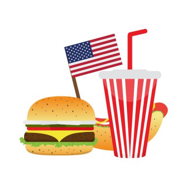 Amerika Birleşik Devletleri bayrağı ile fast food