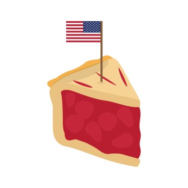 Amerika Birleşik Devletleri bayrağı ile pasta parçası