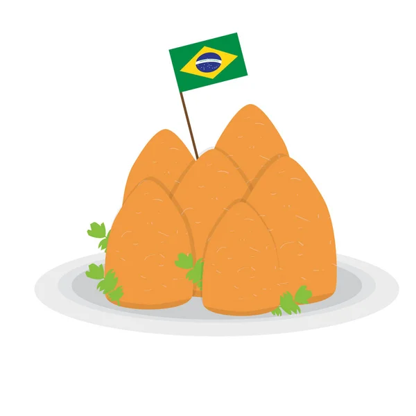 Coxinhas isoladas com bandeira do Brasil —  Vetores de Stock