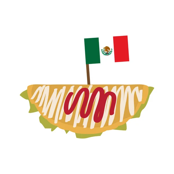 Taco avec un drapeau — Image vectorielle