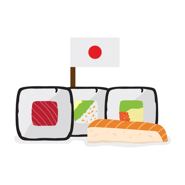 Comida tradicional japonesa — Vector de stock