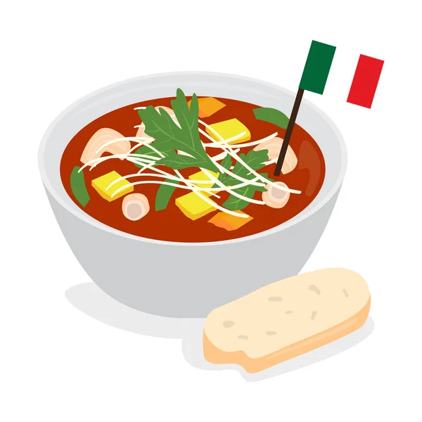 Sup tradisional Italia - Stok Vektor