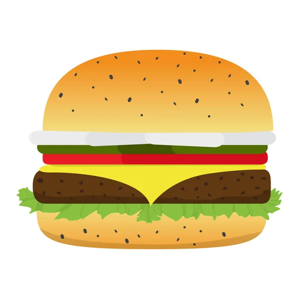 Isoliertes Burger-Image — Stockvektor