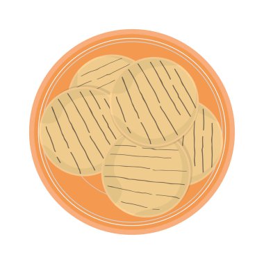 Bir tabakta arepas üst görünümü