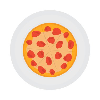 Bir pepperoni pizza üst görünümü