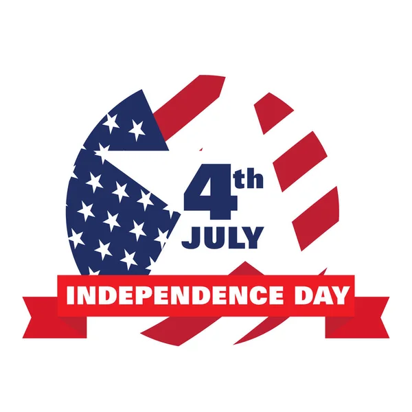 Banner de 4 de Julho. Dia da independência — Vetor de Stock