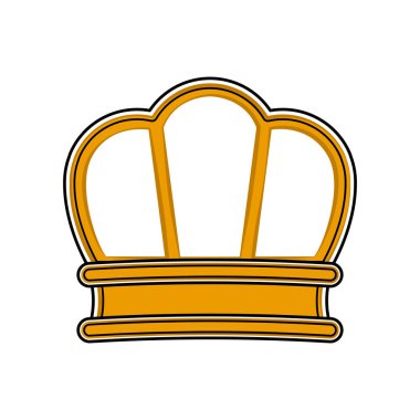 İzole altın taç simgesi. Karikatür tarzı