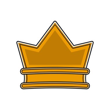 İzole altın taç simgesi. Karikatür tarzı
