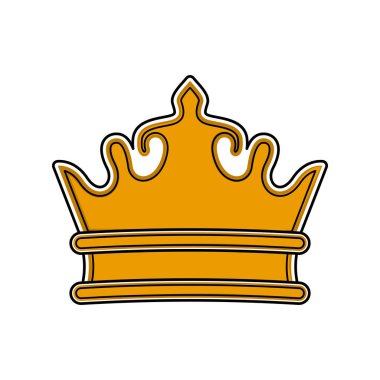 İzole altın taç simgesi. Karikatür tarzı