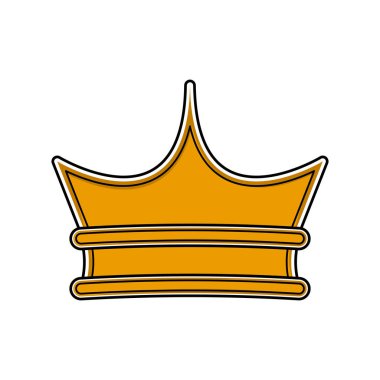 İzole altın taç simgesi. Karikatür tarzı