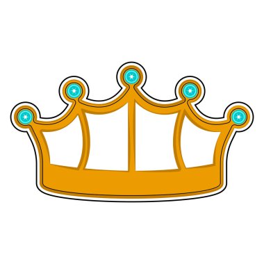 İzole altın taç simgesi. Karikatür tarzı