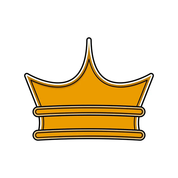 孤立した黄金の王冠のアイコン。漫画のスタイル — ストックベクタ