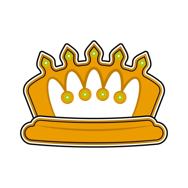 Icono de corona de oro aislado. Estilo de dibujos animados — Vector de stock