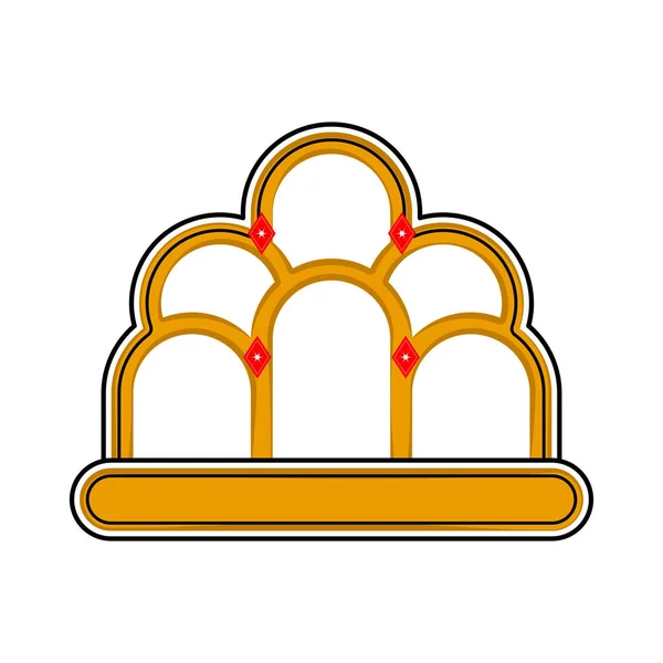Isolata icona della corona d'oro. Stile cartone animato — Vettoriale Stock