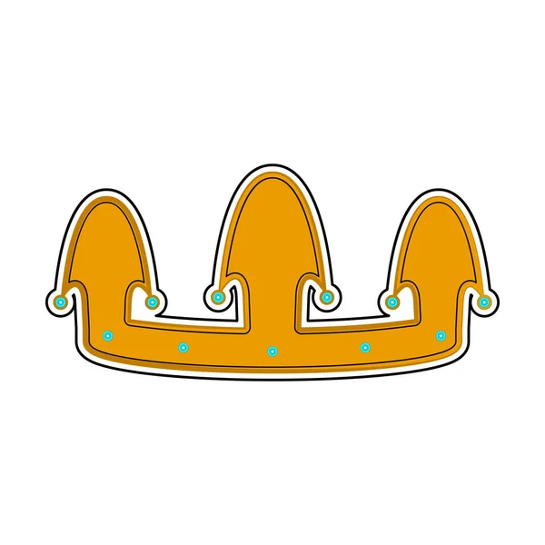 Ícone isolado da coroa dourada. Estilo dos desenhos animados — Vetor de Stock