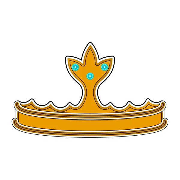 Isolated golden crown icon. Cartoon style — Stock Vector