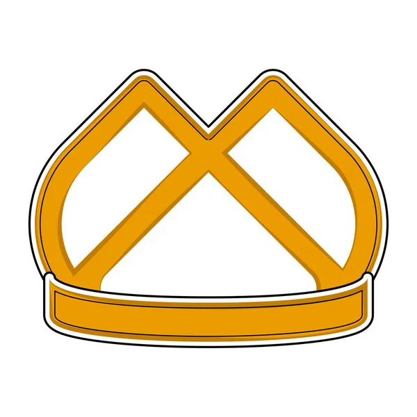 Isolée couronne d'or icône. Cartoon style — Image vectorielle