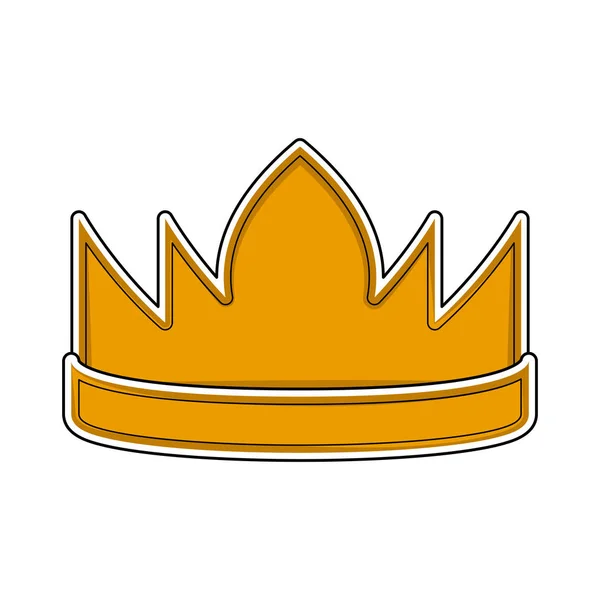 Wyizolowana ikona złotej korony. Styl kreskówki — Wektor stockowy