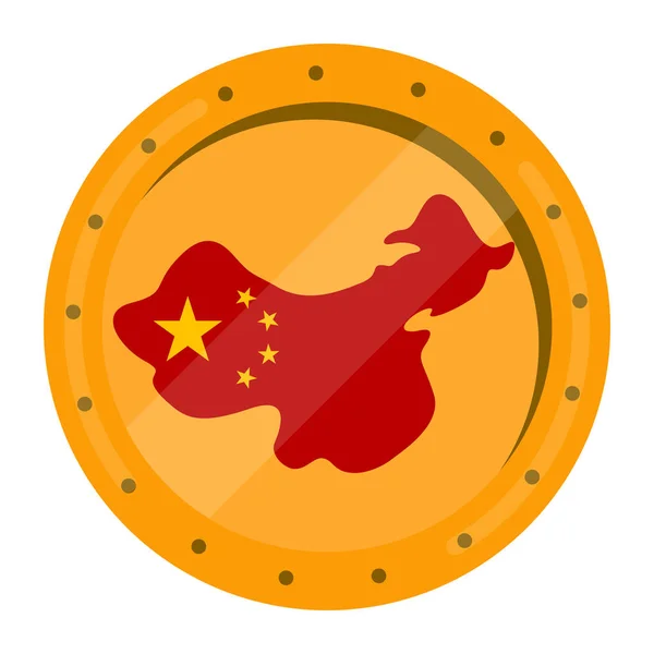 Mapa z flaga Chin — Wektor stockowy