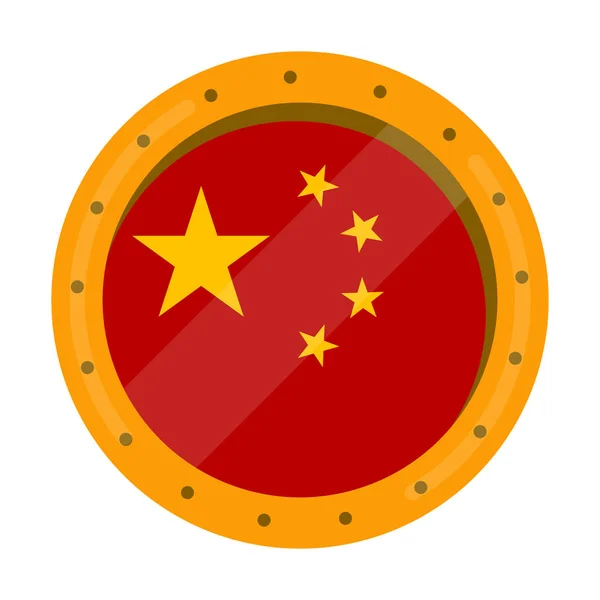 Золотая монета с флагом Китая — стоковый вектор