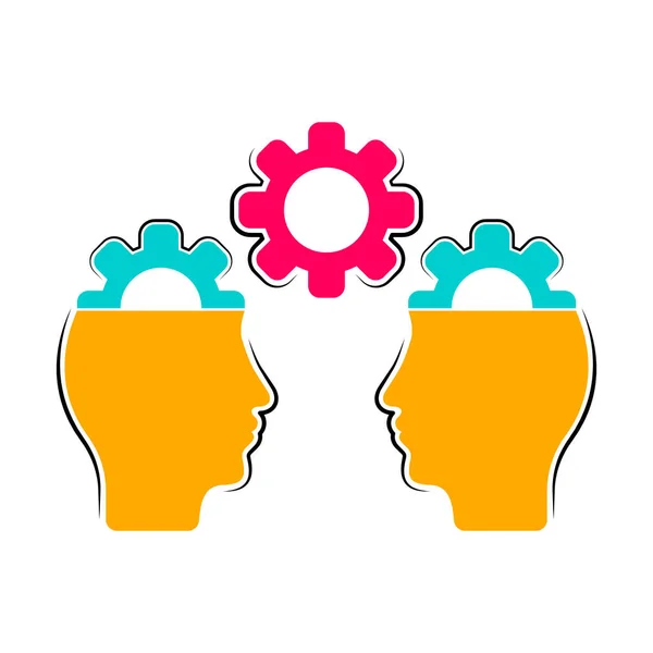 Colored business teamwork icon. Business concept