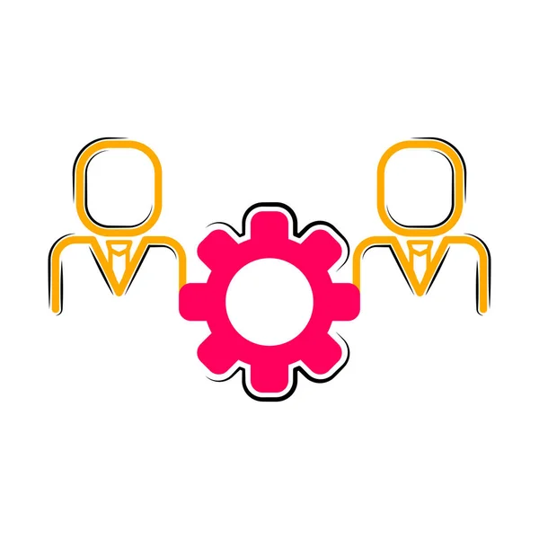 Colored business teamwork icon. Business concept