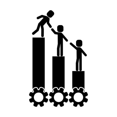 Yalıtılmış iş ekibi simgesi. İş kavramı