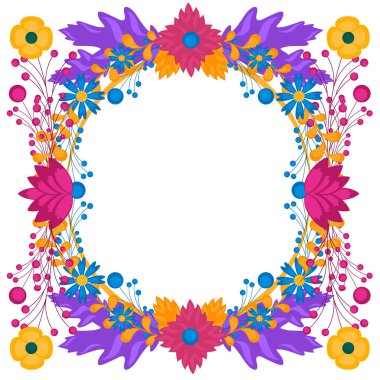 İzole boş çiçek çerçevesi