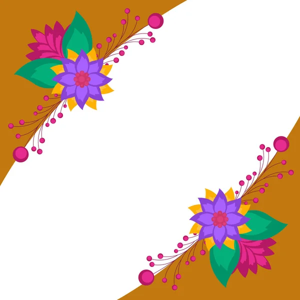 Cadre floral vierge isolé — Image vectorielle