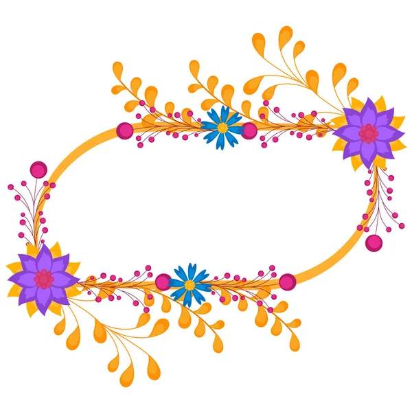 Cadre floral vierge isolé — Image vectorielle
