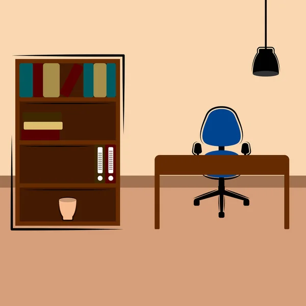 Oficina vista lugar de trabajo — Vector de stock