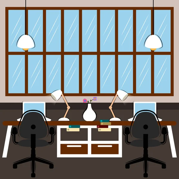 Office munkahely-nézet — Stock Vector