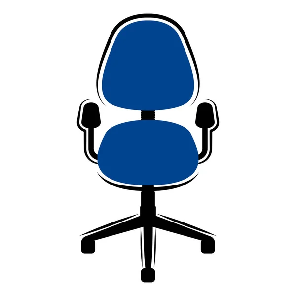 Μπροστινή όψη καρέκλας γραφείου με τροχούς — Διανυσματικό Αρχείο