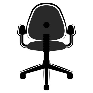 Tekerlekli bir ofis sandalyesinin arka görünümü