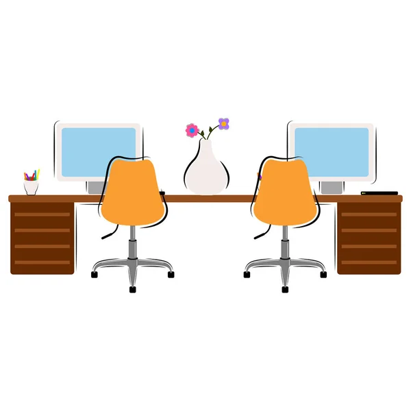 Isolated workstation image — Stock Vector