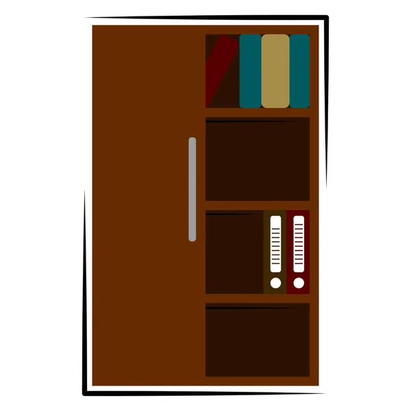 Isolated bookcase image — Stock Vector