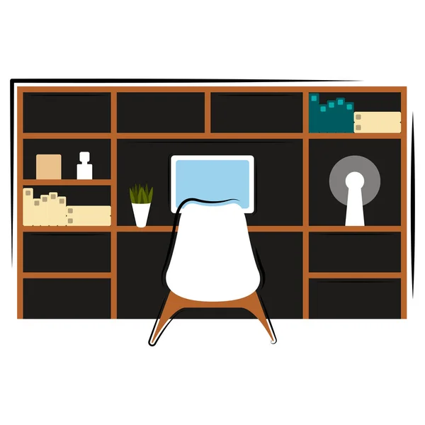 Isolated workstation image — Stock Vector