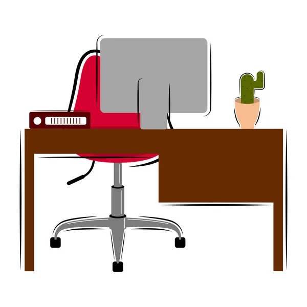 Isolated workstation image — Stock Vector