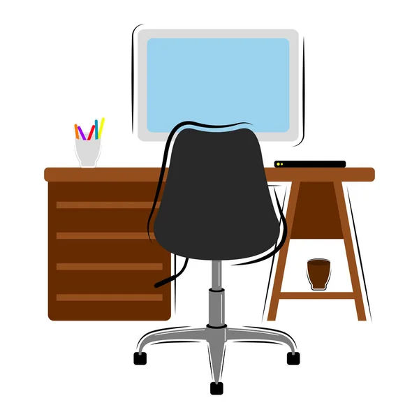 Geïsoleerde Workstation afbeelding — Stockvector