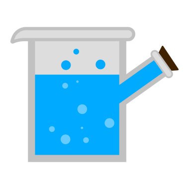 Bir sıvı ile izole bilim laboratuvarı şişesi